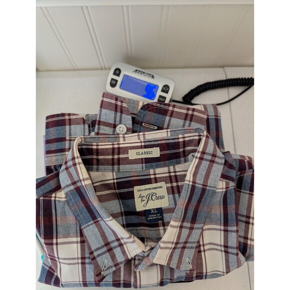 J Crew Men’s Classic Flannel Plaid Shirt Burgundy Button Up Size XL 100% Cotton - Picture 11 of 11